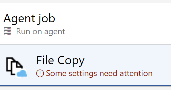 a validation warning showing that some settings need attention