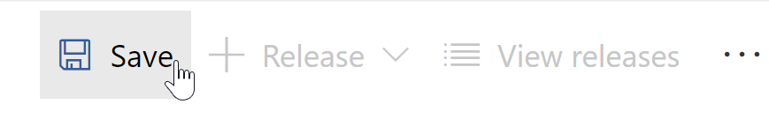 clicking the save button on the configuration